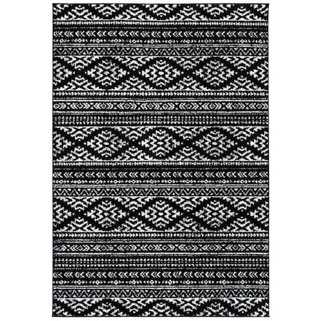 Safavieh 2 x 8 ft. Tulum 200 Power Loomed Runner RugBlack & Ivory TUL272Z-28